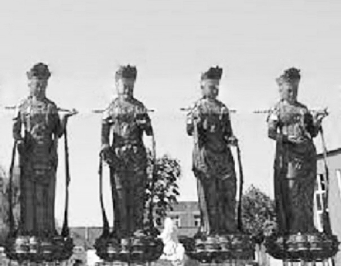 Les quatre guides des bodhisattvas sortis de la terre